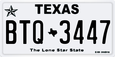 TX license plate BTQ3447