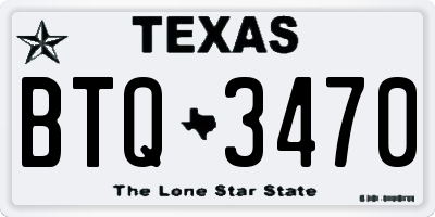 TX license plate BTQ3470