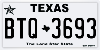 TX license plate BTQ3693