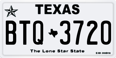 TX license plate BTQ3720