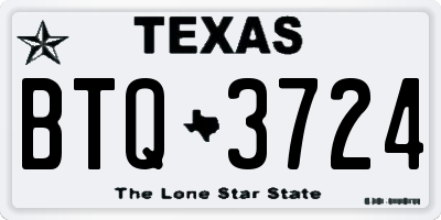 TX license plate BTQ3724