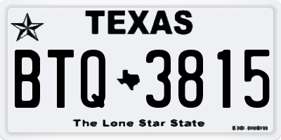 TX license plate BTQ3815