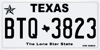 TX license plate BTQ3823