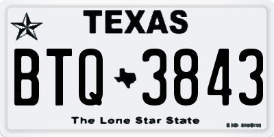TX license plate BTQ3843