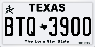 TX license plate BTQ3900
