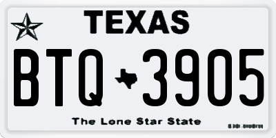 TX license plate BTQ3905