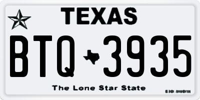 TX license plate BTQ3935