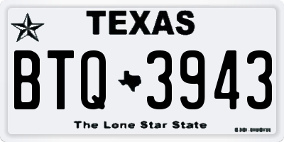 TX license plate BTQ3943