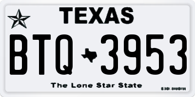 TX license plate BTQ3953