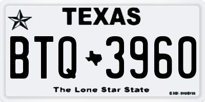 TX license plate BTQ3960