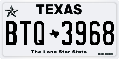 TX license plate BTQ3968