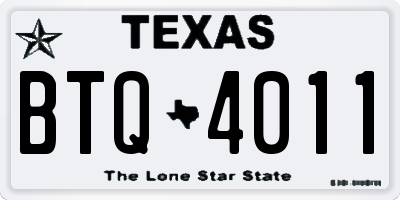 TX license plate BTQ4011