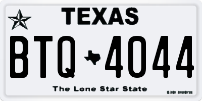 TX license plate BTQ4044