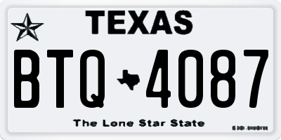 TX license plate BTQ4087