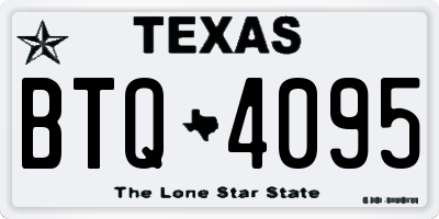 TX license plate BTQ4095
