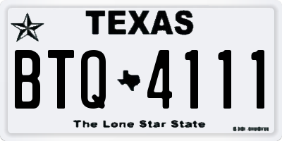 TX license plate BTQ4111