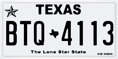 TX license plate BTQ4113