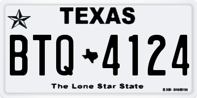 TX license plate BTQ4124