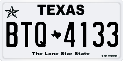 TX license plate BTQ4133
