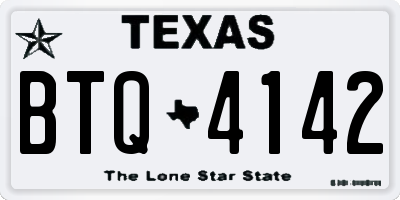 TX license plate BTQ4142
