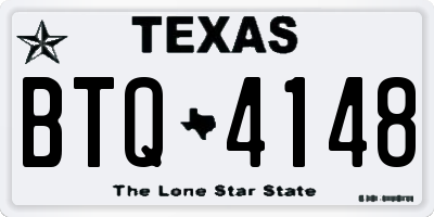 TX license plate BTQ4148
