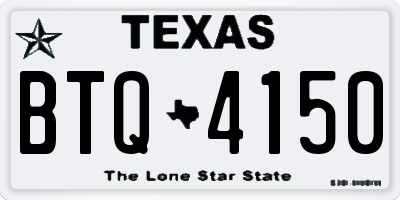TX license plate BTQ4150