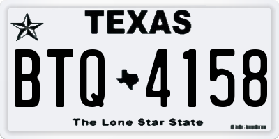 TX license plate BTQ4158