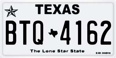 TX license plate BTQ4162