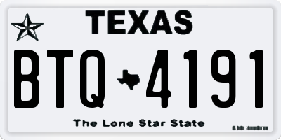 TX license plate BTQ4191