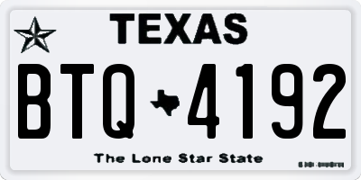TX license plate BTQ4192