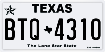 TX license plate BTQ4310