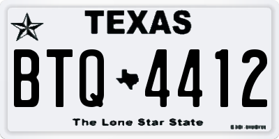 TX license plate BTQ4412