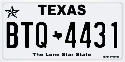 TX license plate BTQ4431