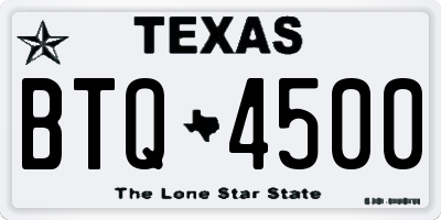 TX license plate BTQ4500