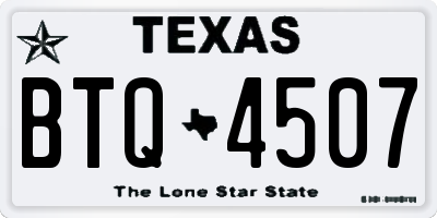 TX license plate BTQ4507