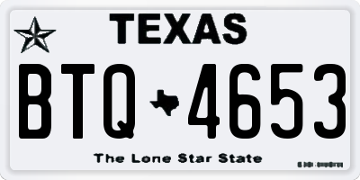 TX license plate BTQ4653