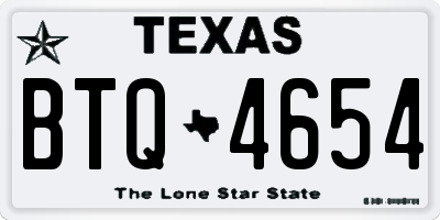 TX license plate BTQ4654