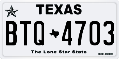 TX license plate BTQ4703