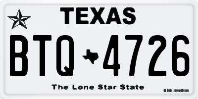 TX license plate BTQ4726
