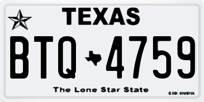 TX license plate BTQ4759