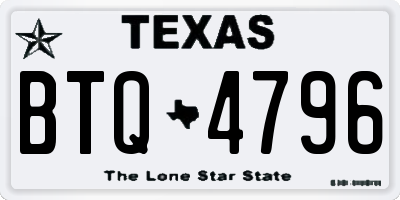 TX license plate BTQ4796