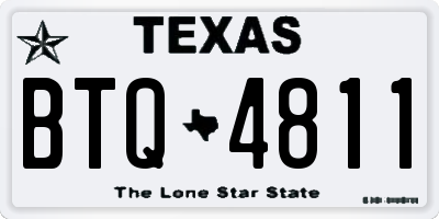 TX license plate BTQ4811