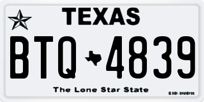 TX license plate BTQ4839