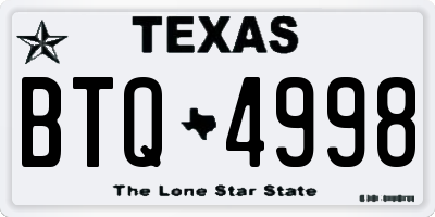 TX license plate BTQ4998