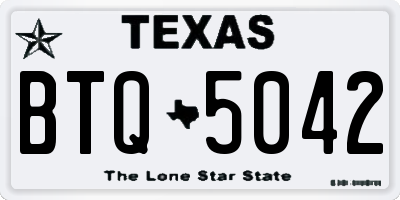 TX license plate BTQ5042