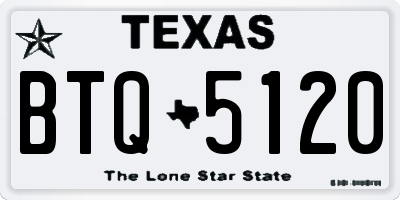 TX license plate BTQ5120