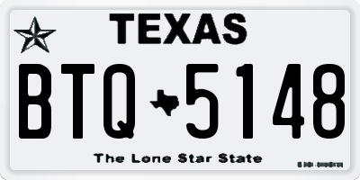 TX license plate BTQ5148