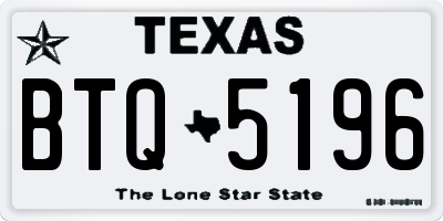TX license plate BTQ5196