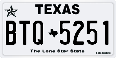 TX license plate BTQ5251