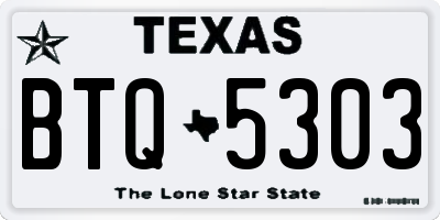TX license plate BTQ5303